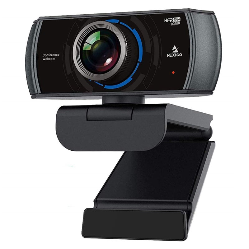 NexiGo N980P 1080P 60FPS Webcam with Microphone and Software Control, USB Computer Camera, Built-in Dual Noise Reduction Mics, 120Â° Wide-Angle for Zoom/Skype/FaceTime/Teams, PC Mac Laptop Desktop - Image 1